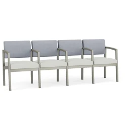 New Castle Steel 4 Seat Guest Chair w/Center Arms with Designer Upholstery
