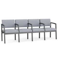 New Castle Steel 4 Seat Guest Chair w/Center Arms with Designer Upholstery