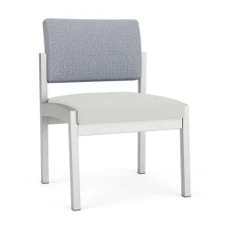 New Castle Steel Armless Guest Chair with Designer Upholstery