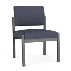 New Castle Steel Armless Guest Chair with Designer Upholstery