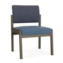 New Castle Steel Armless Guest Chair with Designer Upholstery