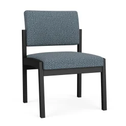 New Castle Steel Armless Guest Chair with Designer Upholstery
