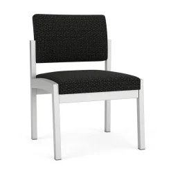 New Castle Steel Armless Guest Chair with Designer Upholstery