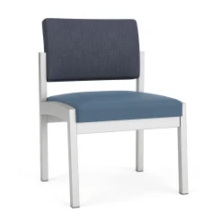 New Castle Steel Armless Guest Chair with Designer Upholstery