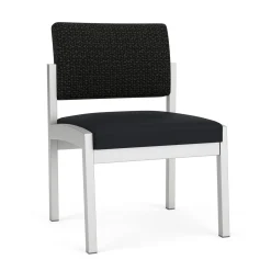 New Castle Steel Armless Guest Chair with Designer Upholstery