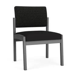 New Castle Steel Armless Guest Chair with Designer Upholstery