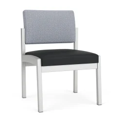 New Castle Steel Armless Guest Chair with Designer Upholstery