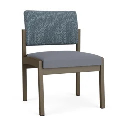 New Castle Steel Armless Guest Chair with Designer Upholstery