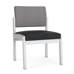 New Castle Steel Armless Guest Chair with Designer Upholstery