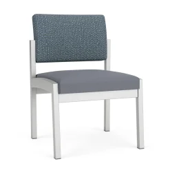 New Castle Steel Armless Guest Chair with Designer Upholstery