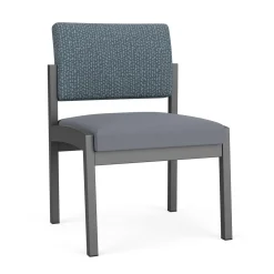 New Castle Steel Armless Guest Chair with Designer Upholstery
