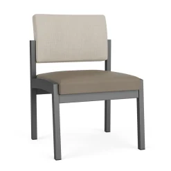 New Castle Steel Armless Guest Chair with Designer Upholstery