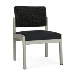 New Castle Steel Armless Guest Chair with Designer Upholstery