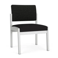 New Castle Steel Armless Guest Chair with Designer Upholstery
