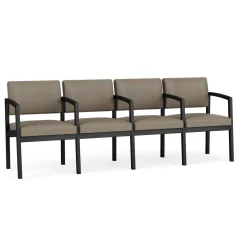 New Castle Steel Four Seat Guest Chair with Center Arms in Standard Upholstery