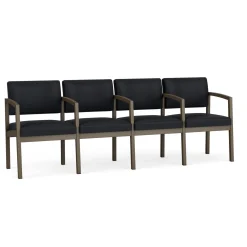 New Castle Steel Four Seat Guest Chair with Center Arms in Standard Upholstery