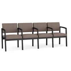 New Castle Steel Four Seat Guest Chair with Center Arms in Standard Upholstery
