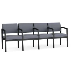 New Castle Steel Four Seat Guest Chair with Center Arms in Standard Upholstery