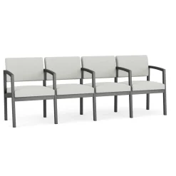 New Castle Steel Four Seat Guest Chair with Center Arms in Standard Upholstery