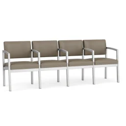 New Castle Steel Four Seat Guest Chair with Center Arms in Standard Upholstery