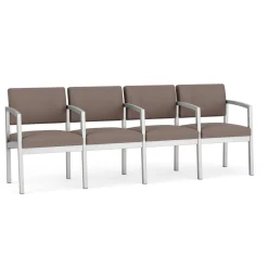 New Castle Steel Four Seat Guest Chair with Center Arms in Standard Upholstery