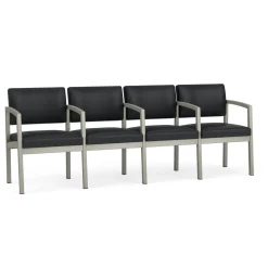 New Castle Steel Four Seat Guest Chair with Center Arms in Standard Upholstery