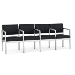 New Castle Steel Four Seat Guest Chair with Center Arms in Standard Upholstery