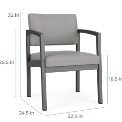 New Castle Steel Guest Chair with Designer Upholstery