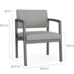 New Castle Steel Oversized Guest Chair with Standard Upholstery
