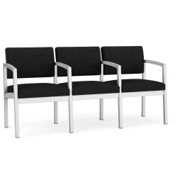 New Castle Steel Three Seat Sofa w/ Arms with Designer Upholstery