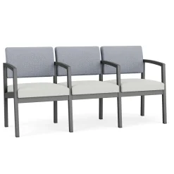 New Castle Steel Three Seat Sofa w/ Arms with Designer Upholstery