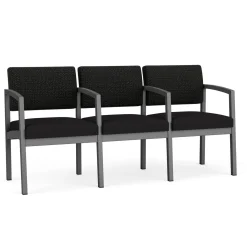 New Castle Steel Three Seat Sofa w/ Arms with Designer Upholstery