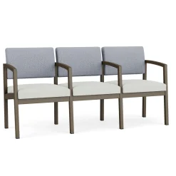 New Castle Steel Three Seat Sofa w/ Arms with Designer Upholstery