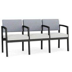 New Castle Steel Three Seat Sofa w/ Arms with Designer Upholstery