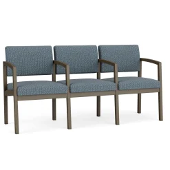 New Castle Steel Three Seat Sofa w/ Arms with Designer Upholstery