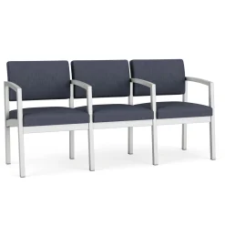 New Castle Steel Three Seat Sofa w/ Arms with Designer Upholstery