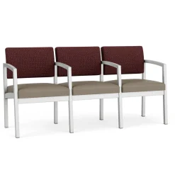 New Castle Steel Three Seat Sofa w/ Arms with Designer Upholstery
