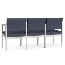 New Castle Steel Three Seat Sofa w/ Arms with Designer Upholstery