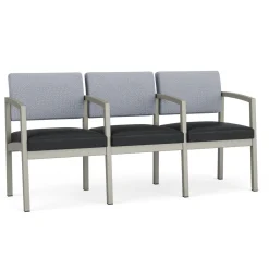 New Castle Steel Three Seat Sofa w/ Arms with Designer Upholstery