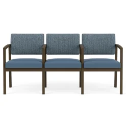 New Castle Steel Three Seat Sofa w/ Arms with Designer Upholstery
