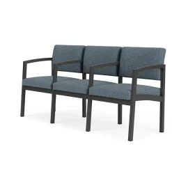 New Castle Steel Three Seat Sofa w/ Arms with Designer Upholstery