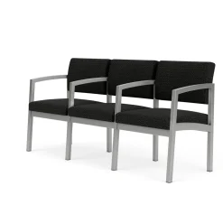 New Castle Steel Three Seat Sofa w/ Arms with Designer Upholstery