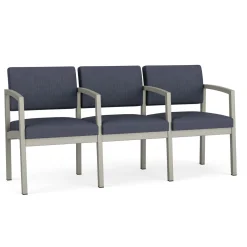 New Castle Steel Three Seat Sofa w/ Arms with Designer Upholstery