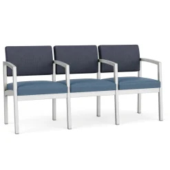 New Castle Steel Three Seat Sofa w/ Arms with Designer Upholstery