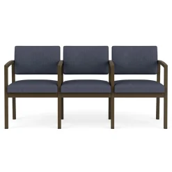 New Castle Steel Three Seat Sofa w/ Arms with Designer Upholstery