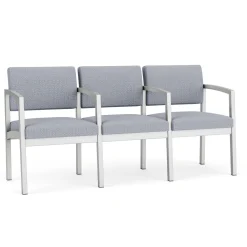 New Castle Steel Three Seat Sofa w/ Arms with Designer Upholstery