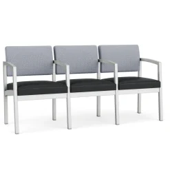 New Castle Steel Three Seat Sofa w/ Arms with Designer Upholstery