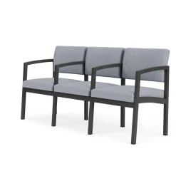 New Castle Steel Three Seat Sofa w/ Arms with Designer Upholstery