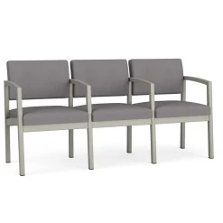 New Castle Steel Three Seat Sofa w/ Arms with Designer Upholstery