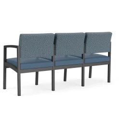 New Castle Steel Three Seat Sofa w/ Arms with Designer Upholstery